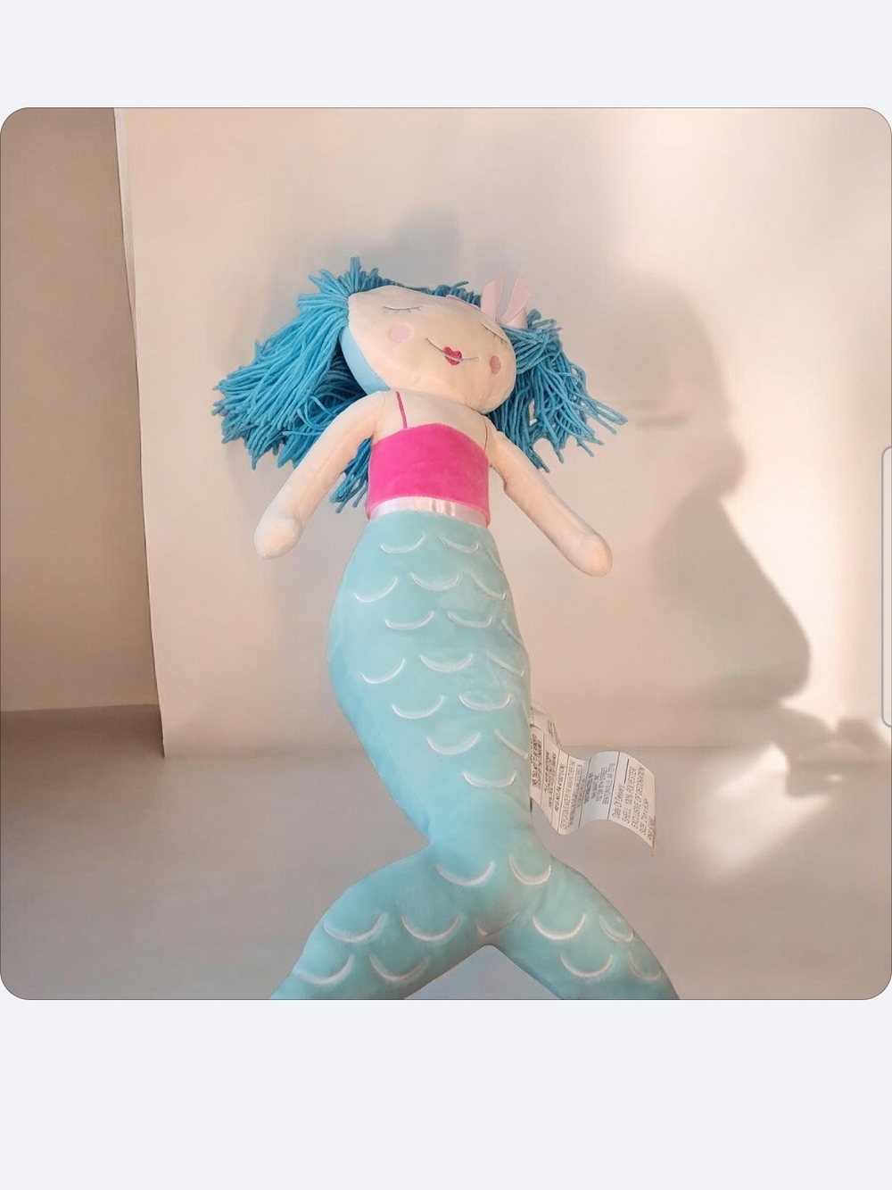 Plush Mermaid Doll in Aqua and Pink